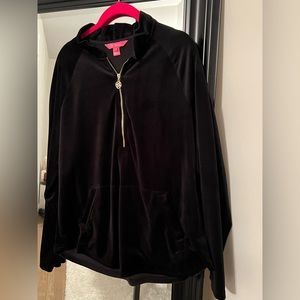 Black velvet 1/2 zip Lilly Pulitzer